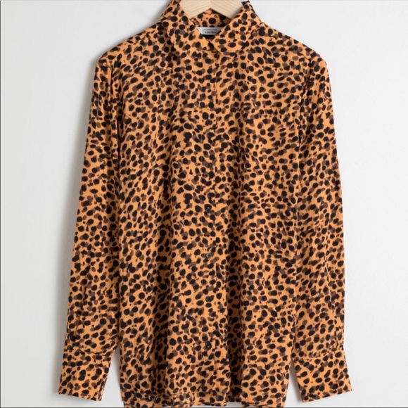 & other stories leopard print button down - Picture 1 of 5